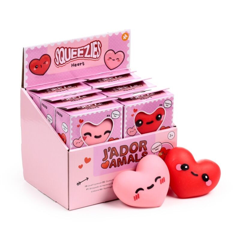 ❤️🧸 Jouet à Presser Cœur - J'Adoramals (Lot de 12)