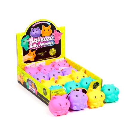 🌟🐾 Squeezy Jouet Fluorescent Animal Mignon Anti-Stress en Maltose (Lot de 12)
