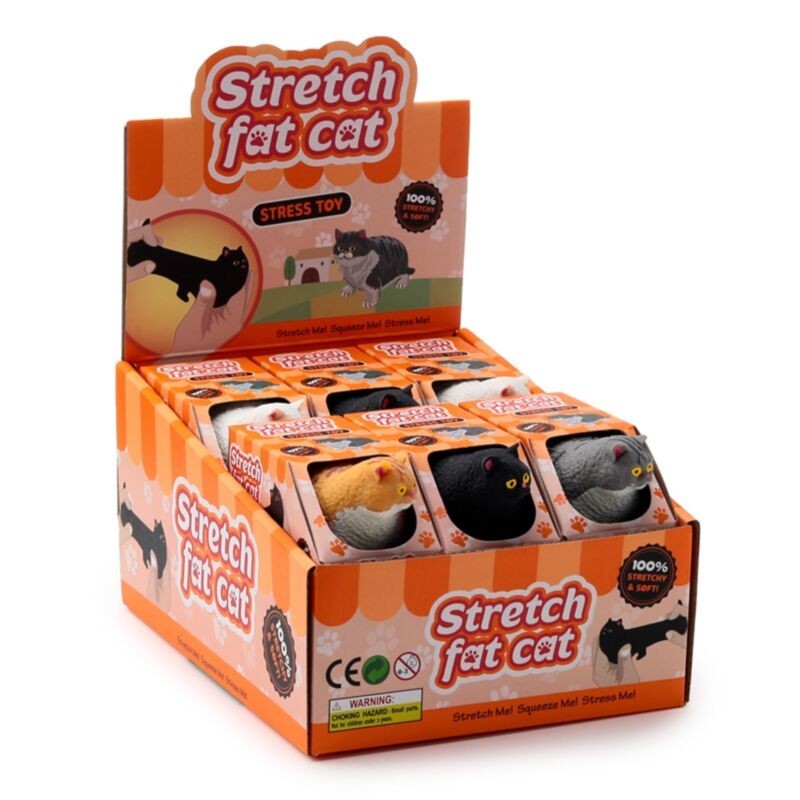 🐱✨ Jouet Gros Chat Étirable (Lot de 12)