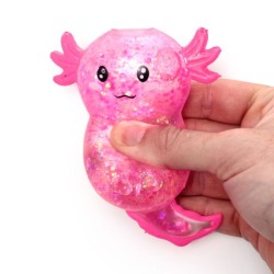 🦎✨ Jouet à Presser Axolotl à Paillettes (Lot de 12)
