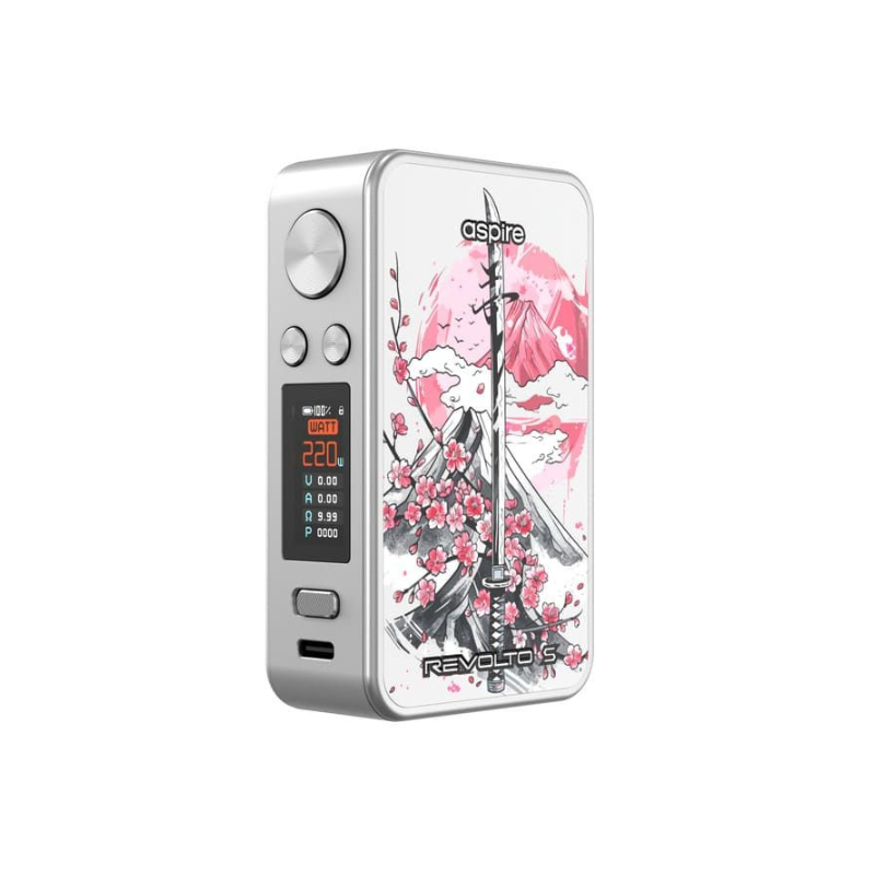 ⚔️🌸 Box Revolto S 220W Special Edition Aspire - Silver & Katana Blossom