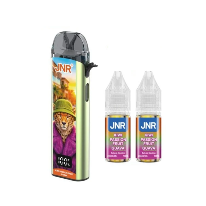 🥝🍈🌺 Kit Jpuff 47000 (2 x 10ml) 20mg JNR - Kiwi Passion Fruit Guava