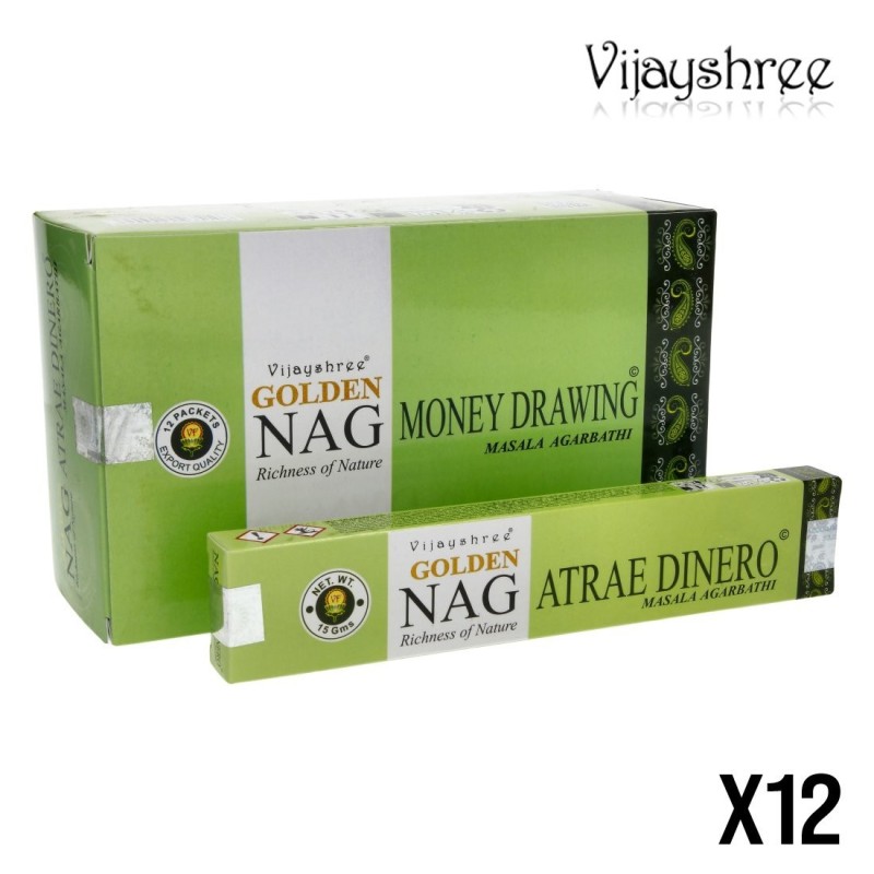 🪔✨ Encens Vijayshree Golden Nag Money Drawing 15g – Par 12