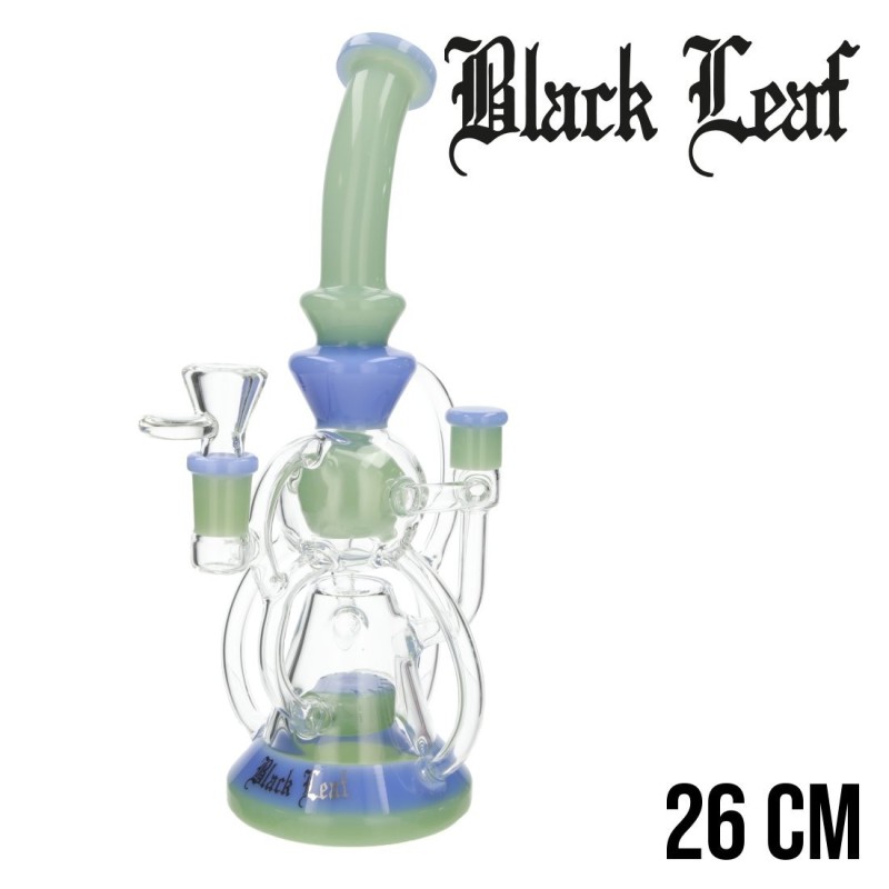 Bang Black Leaf Recycle 26cm | Bong Verre Bleu Vert