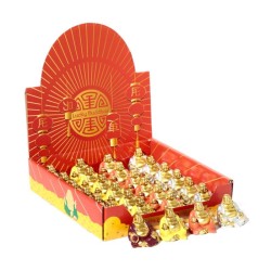 ✨ Mini Bouddhas Porte-Bonheur Brillants – Présentoir de 24