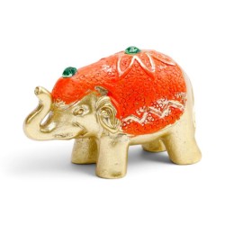🐘✨ Éléphant Porte-Bonheur Doré avec Sac – Présentoir de 24