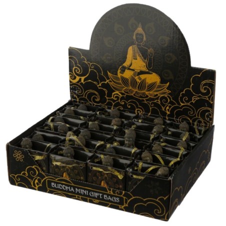 🎁🪷 Figurine dans Mini Sac Cadeau Bouddha Thaïlandais – Présentoir de 24