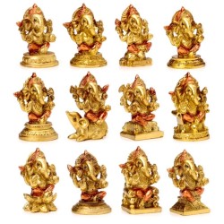 🕉️🐘 Figurines Monde de Ganesh – Présentoir de 12