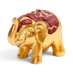🐘✨ Mini Éléphant Porte-Bonheur à Collectionner Pailleté Métallique – Présentoir de 24