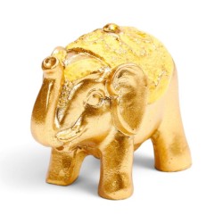 🐘✨ Mini Éléphant Porte-Bonheur à Collectionner Pailleté Métallique – Présentoir de 24