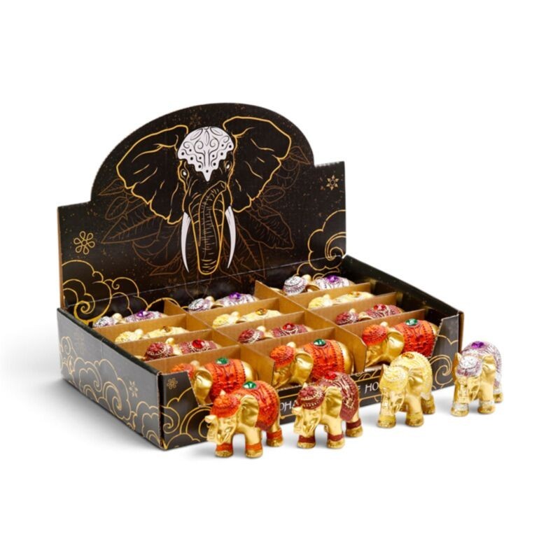 🐘✨ Porte-Encens Éléphant Doré – Par 12