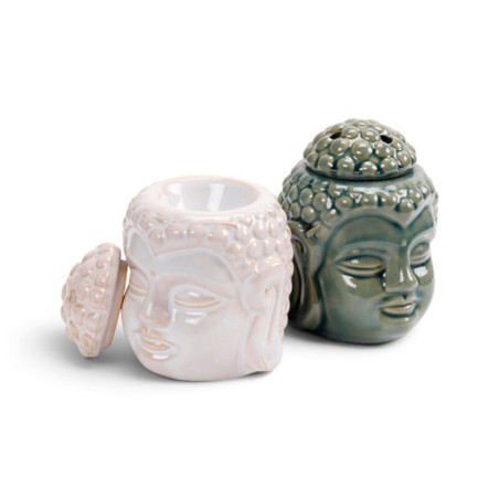 🪷✨ Brûleur à Huile Verni Craquelé Tête de Buddha Thaï – Coloris Aléatoire