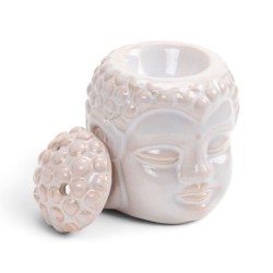 🪷✨ Brûleur à Huile Verni Craquelé Tête de Buddha Thaï – Coloris Aléatoire