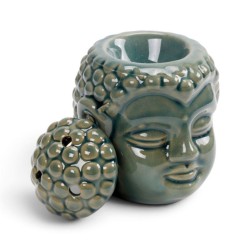🪷✨ Brûleur à Huile Verni Craquelé Tête de Buddha Thaï – Coloris Aléatoire