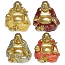 🪷✨ Figurine Mini Bouddha Chinois Porte-Bonheur Pailleté 8 cm – Par 12