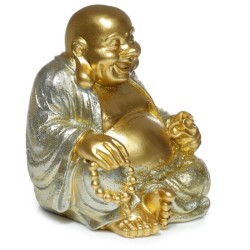 🪷✨ Figurine Mini Bouddha Chinois Porte-Bonheur Pailleté 8 cm – Par 12