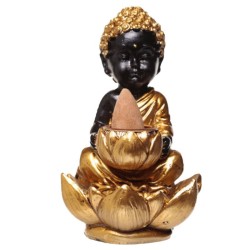 🪷💨 Brûleur d'Encens à Refoulement Reflux Backflow – Bouddha & Lotus Petit – Couleur Aléatoire