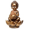 🪷💨 Brûleur d'Encens à Refoulement Reflux Backflow – Bouddha & Lotus Petit – Couleur Aléatoire