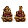 🪷🐘 Lot de 2 Ganesh & Lakshmi Dorés sur Lotus