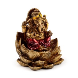 🪷🐘 Lot de 2 Ganesh & Lakshmi Dorés sur Lotus