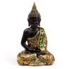 🧘 Figurine Bouddha Thaïlandais Noir & Orange & Or – Contemplation