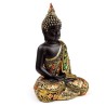 🧘 Figurine Bouddha Thaïlandais Noir & Orange & Or – Contemplation