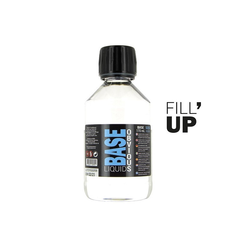 Base Fill’UP Obvious Liquids 170ml 50/50 0mg | Base DIY Prête à Booster