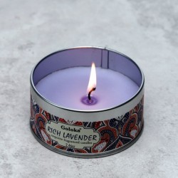 🕯️ Bougie à la Cire de Soja dans Boîte en Étain Goloka – Lavande