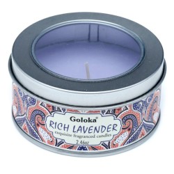 🕯️ Bougie à la Cire de Soja dans Boîte en Étain Goloka – Lavande
