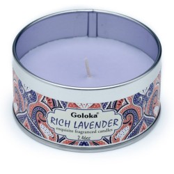 🕯️ Bougie à la Cire de Soja dans Boîte en Étain Goloka – Lavande
