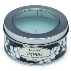 🌸🕯️ Bougie à la Cire de Soja dans Boîte en Étain Goloka – Jasmin