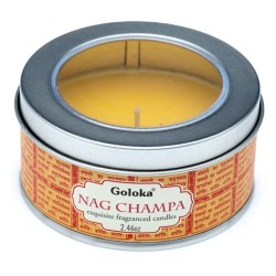 🌿🕯️ Bougie à la Cire de Soja dans Boîte en Étain Goloka – Nag Champa