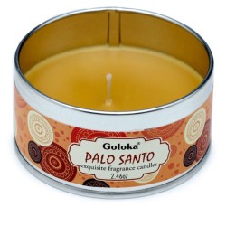 🌿🕯️ Bougie à la Cire de Soja dans Boîte en Étain Goloka – Palo Santo