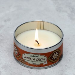 🍦🕯️ Bougie à la Cire de Soja dans Boîte en Étain Goloka – Gousse de Vanille