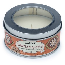🍦🕯️ Bougie à la Cire de Soja dans Boîte en Étain Goloka – Gousse de Vanille