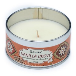 🍦🕯️ Bougie à la Cire de Soja dans Boîte en Étain Goloka – Gousse de Vanille