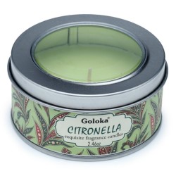 🍋🌿🕯️ Bougie à la Cire de Soja dans Boîte en Étain Goloka – Citronnelle
