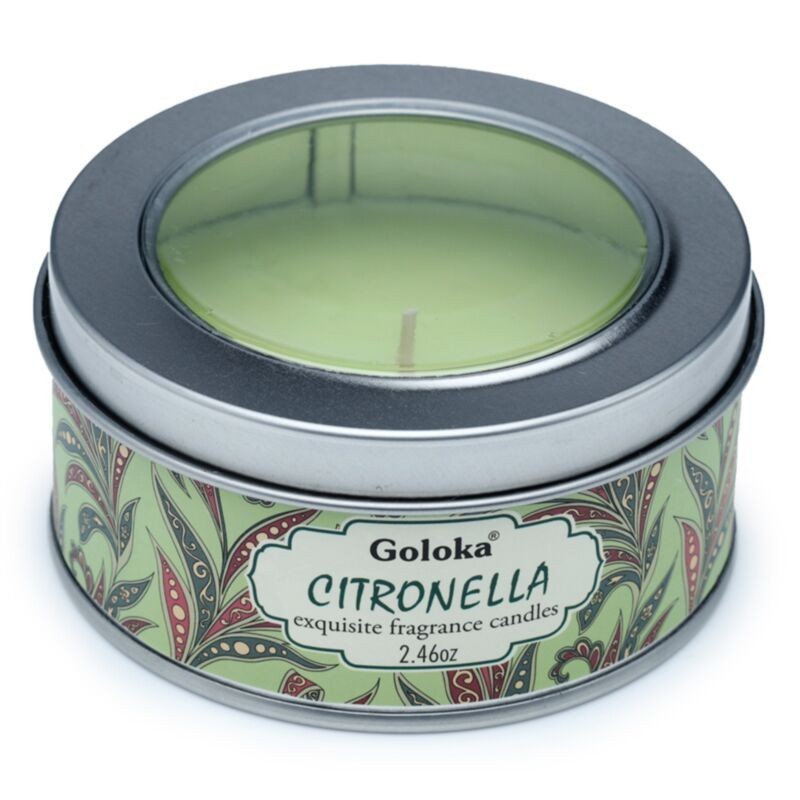 🍋🌿🕯️ Bougie à la Cire de Soja dans Boîte en Étain Goloka – Citronnelle