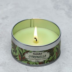 🍋🌿🕯️ Bougie à la Cire de Soja dans Boîte en Étain Goloka – Citronnelle
