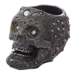 💀🪷🕯️ Porte-Bougie – Crâne de Bouddha Argenté