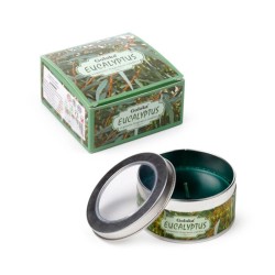 🌿🕯️ Bougie à la Cire de Soja dans Boîte en Étain Goloka – Eucalyptus