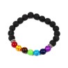 🌈🖤💎 Bracelet Chakra en Pierre de Lave & Gemme
