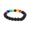 🌈🖤💎 Bracelet Chakra en Pierre de Lave & Gemme