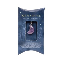 🌙💎 Pendentif Gemme – Croissant de Lune