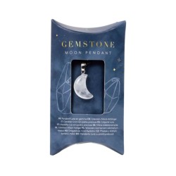 🌙💎 Pendentif Gemme – Croissant de Lune