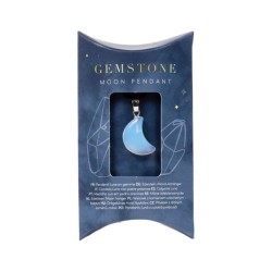 🌙💎 Pendentif Gemme – Croissant de Lune
