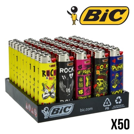 Briquet BIC Rock Music X50 | Boîte de 50 Briquets Décorés BIC