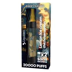 🍋🍦 STARHOOKS CHICHA SENSATION LIQUIDEO 2 PODS LEMON ICE CREAM – 20 000 PUFFS