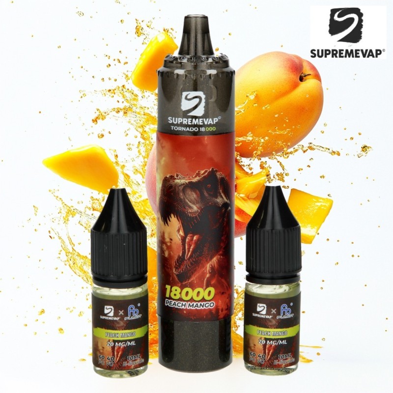 🍑🥭 PUFF SUPREMVAP TORNADO PÊCHE MANGUE – 18 000 PUFFS