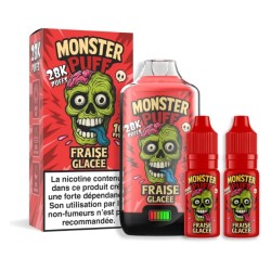 🍓❄️ KIT MONSTER PUFF FRAISE GLACÉE – 28 000 PUFFS (20 MG)